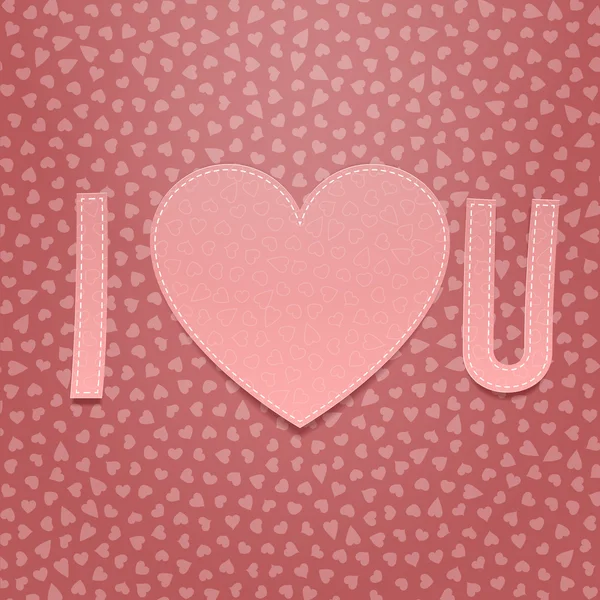Te amo. Tarjeta de papel de San Valentín realista — Vector de stock