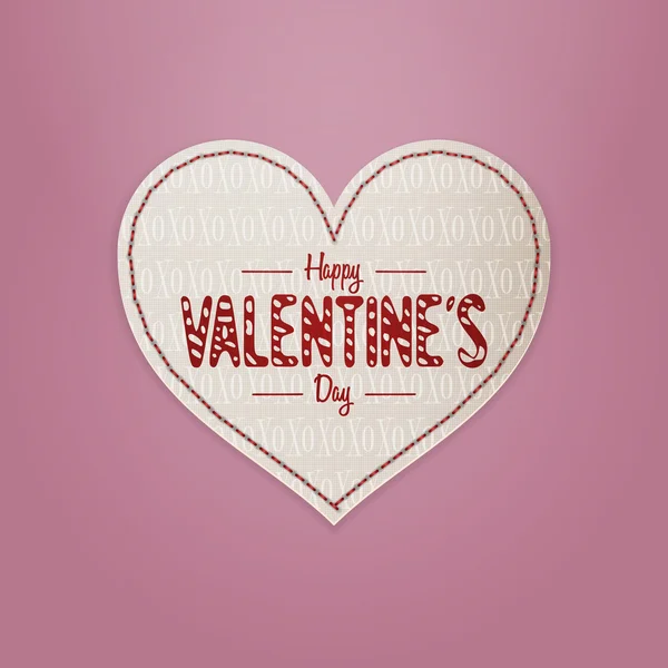 Realistische Valentines Day hart Card groeten — Stockvector