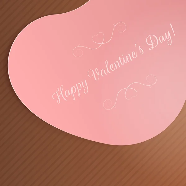 Día de San Valentín grande rosa festivo tarjeta del corazón — Vector de stock