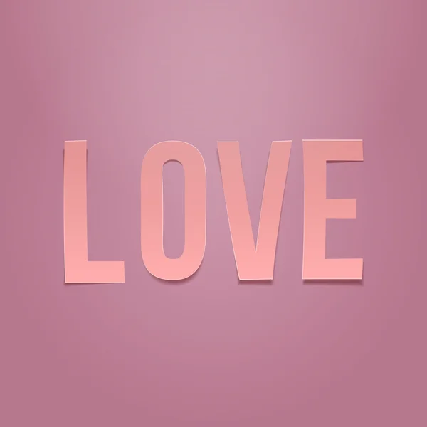 Love Word. Valentines Day paper pink Text - Stok Vektor