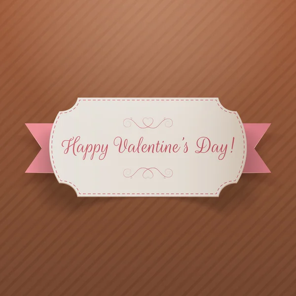 Realistische Valentines Day groeten papier Banner — Stockvector