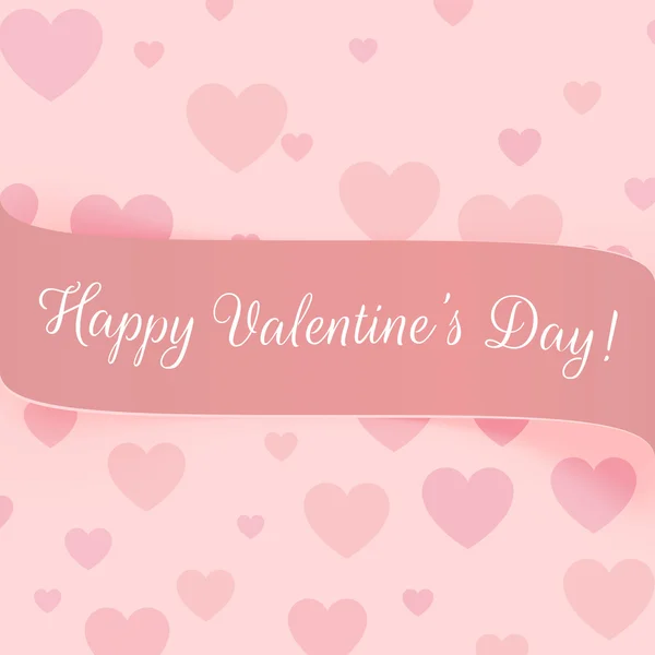 De dag van Valentijnskaarten realistische roze feestelijke Label — Stockvector