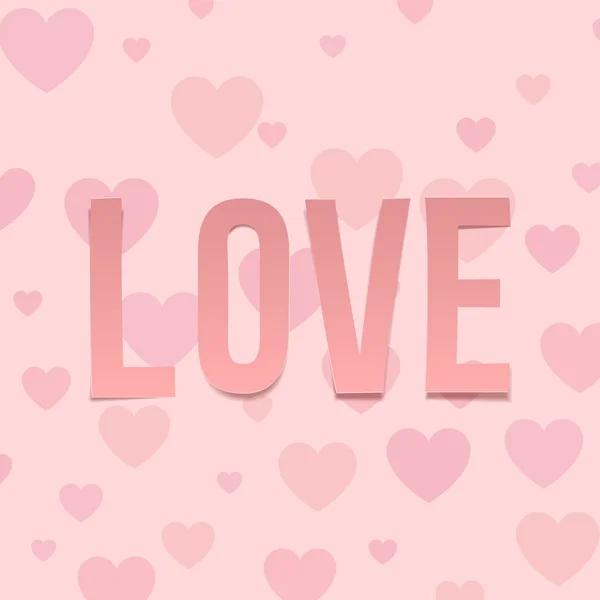Cinta. Hari Valentine Surat tentang Pola Hearts - Stok Vektor