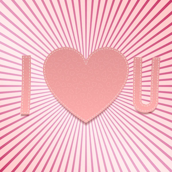Io ti amo. Simboli di carta realistici di San Valentino — Vettoriale Stock
