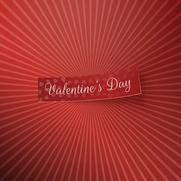 Tag Día de San Valentín con patrón de corazones y texto — Vector de stock