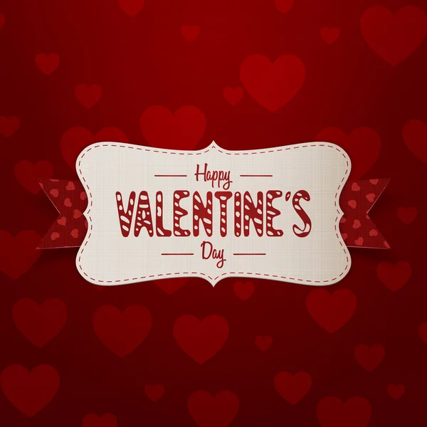 Grote Valentines dag Banner met tekst en lint — Stockvector