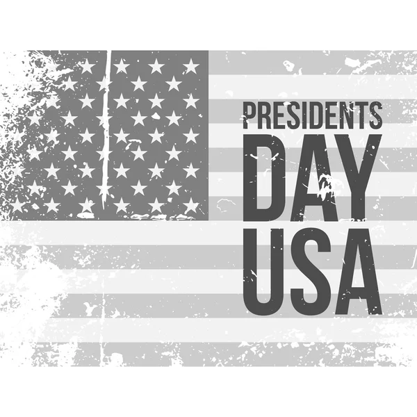 Presidents Day USA Text on grunge Flag — Stock Vector