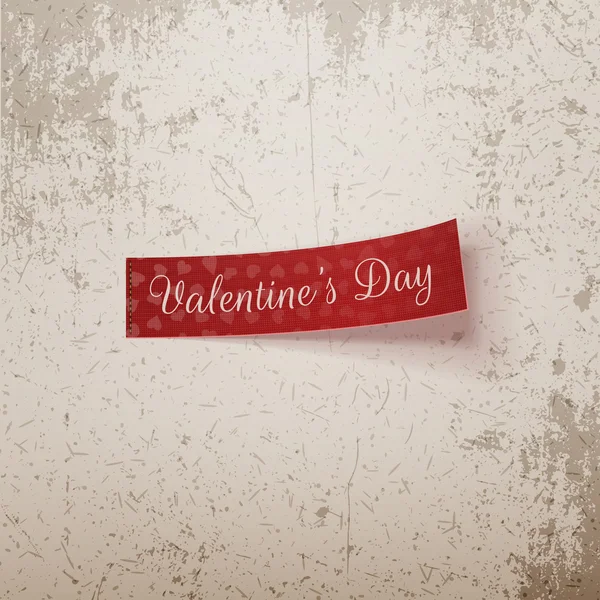 Día de San Valentín realista vector rojo Cinta — Vector de stock