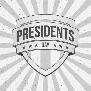 Başkanlar Günü kalkan çizgili grunge arka plan üzerinde