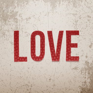 Sevgililer günü kağıt grunge arka plan üzerinde kelime