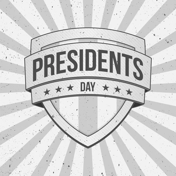 Presidents Day Shield on striped grunge Background — Stock Vector