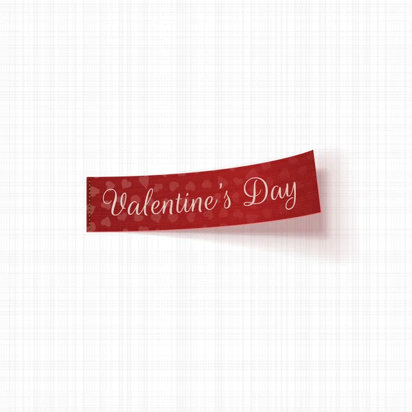 Valentines Day realistic red vector Tag with Text — Stock Vector