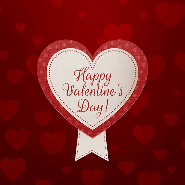 Valentinstag-Banner mit Text und Schleife — Stockvektor