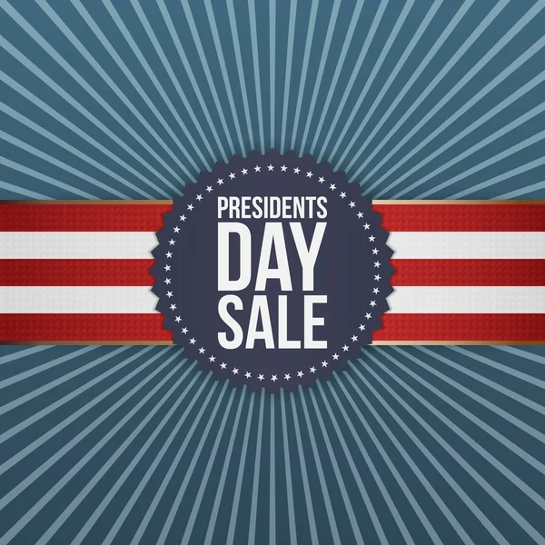 Президентів день продажу синє баннера з стрічкою — стоковий вектор