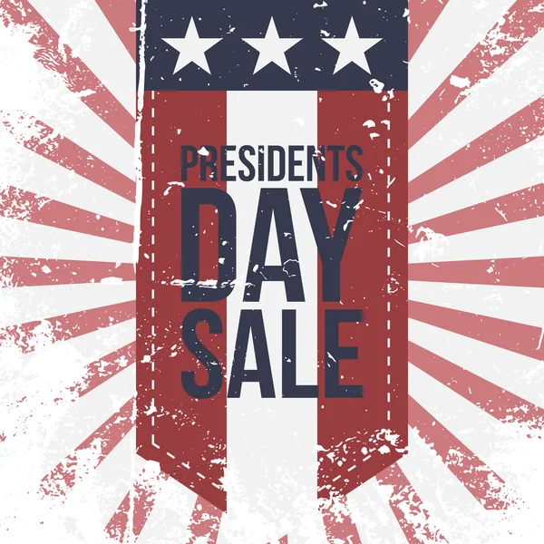 Journée des présidents étiquette de vente sur fond rayé — Image vectorielle