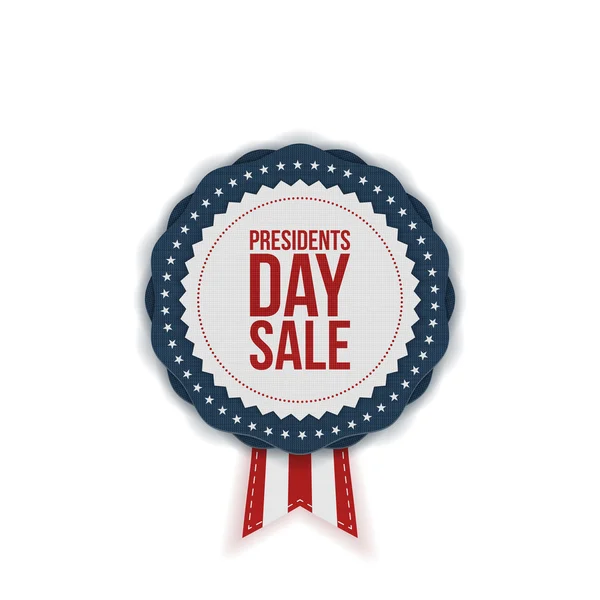 Presidents Day Sale realistic Emblem with Ribbon — Stock Vector