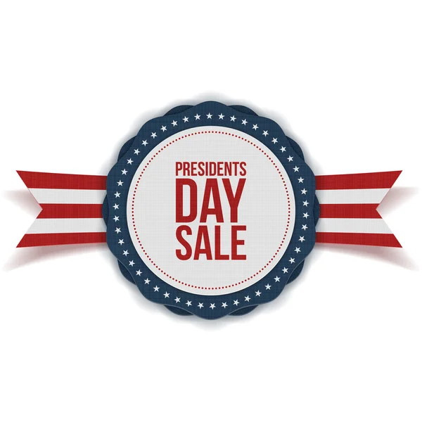Presidents Day Sale discount Label with Ribbon — Stock Vector
