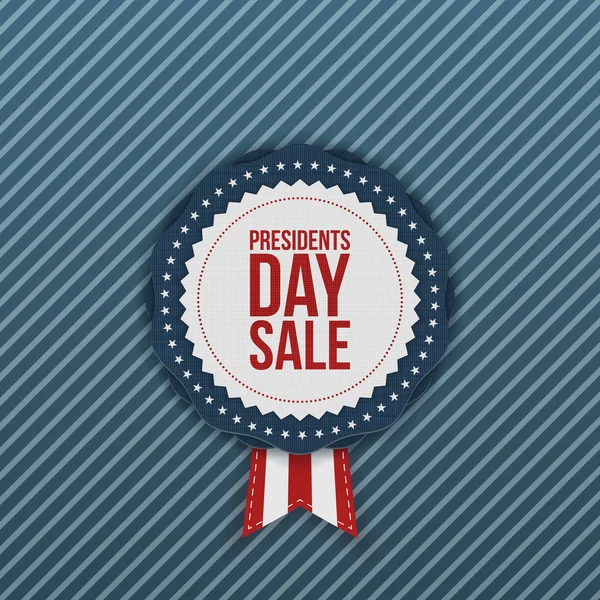 Presidents Day Sale realistic Label with Ribbon — Stock Vector