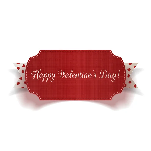 Realistische Valentijnsdag wenskaart en lint — Stockvector