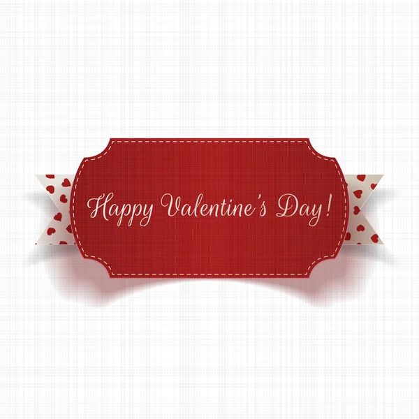 Feliz día de San Valentín tarjeta de felicitación y cinta — Archivo Imágenes Vectoriales
