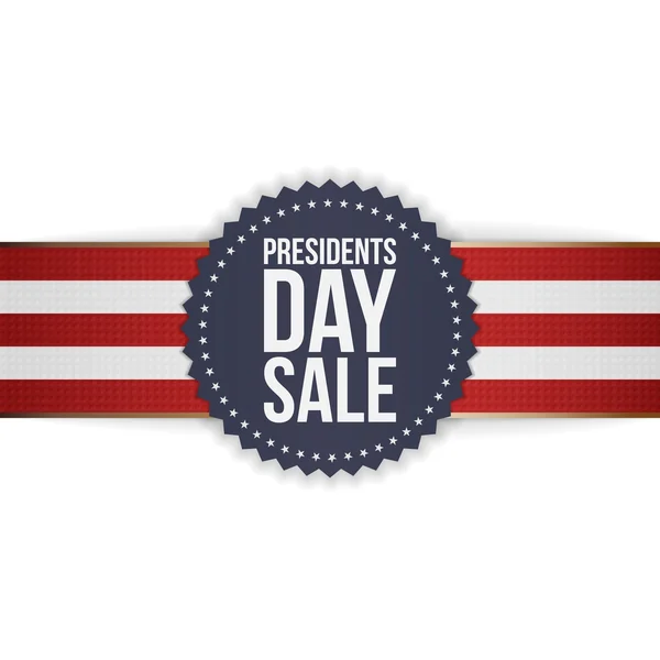 Πρόεδροι ημέρα πώληση ρεαλιστική μπλε έμβλημα αμερικανική — Διανυσματικό Αρχείο