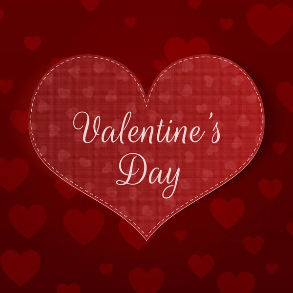 Großes Valentinstag-Herz-Banner mit Muster — Stockvektor