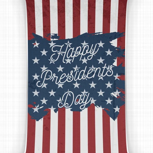 Happy Presidents Day Text on USA national Flag — Stock Vector