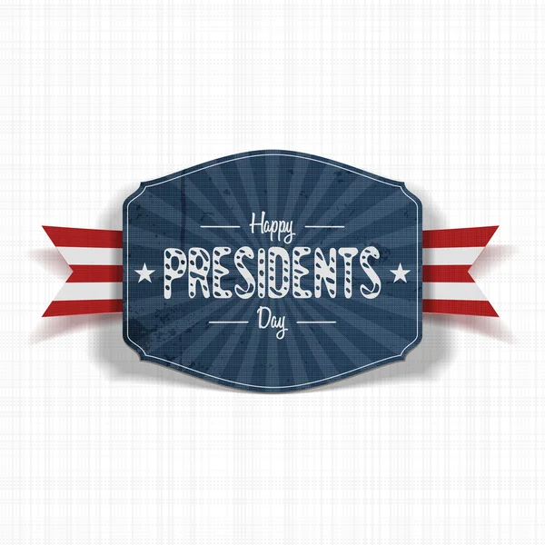 Vintage blue Label with Happy Presidents Day Text — 图库矢量图片#