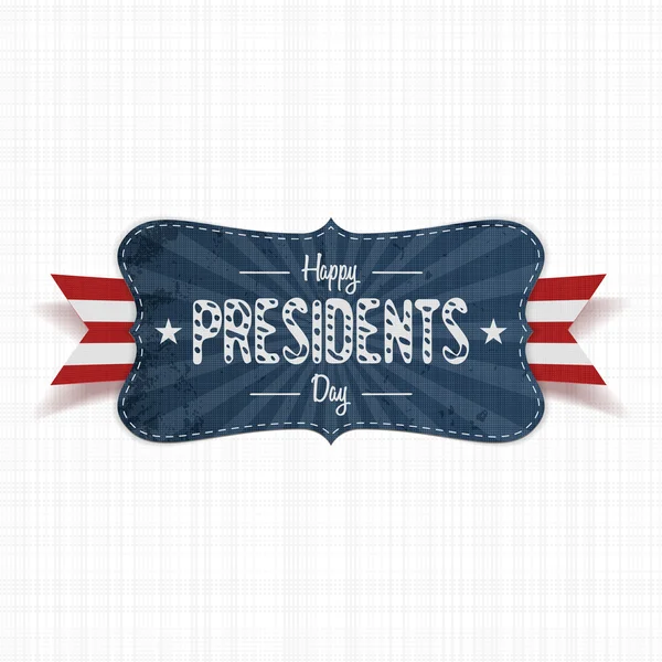 Happy Presidents Day Texte sur la bannière bleue vintage — Image vectorielle