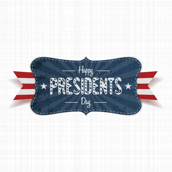 Buon Presidenti Day Testo su Bandiera blu vintage — Vettoriale Stock