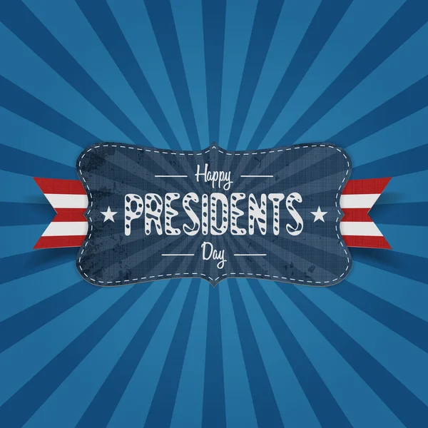 Vintage Banner with Happy Presidents Day Text — Stock Vector