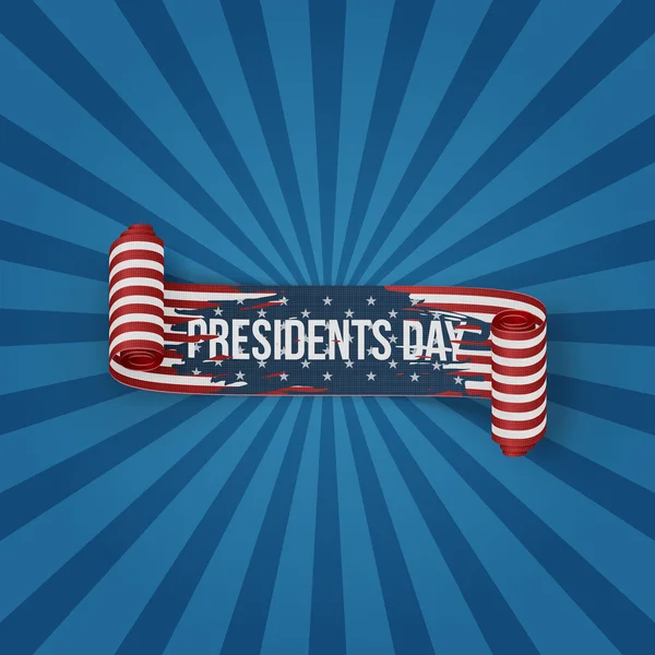 Presidents Day realistic curved textile Ribbon — Wektor stockowy