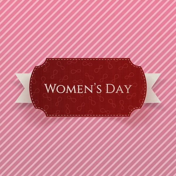 International Womens Day red realistic paper Card — Wektor stockowy