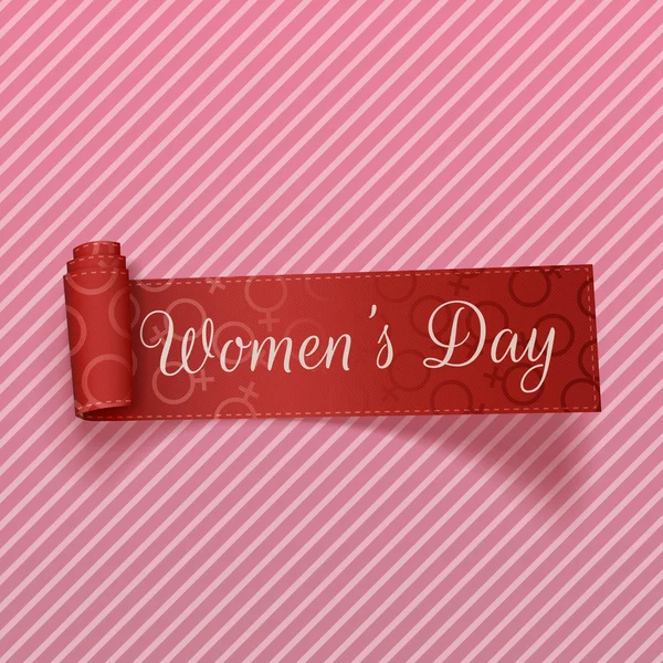 International Womens Day realistic scroll Ribbon — Stockvector