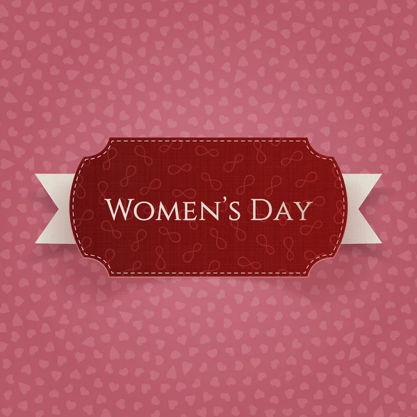 Womens Day czerwony papier szablonu karty — Wektor stockowy