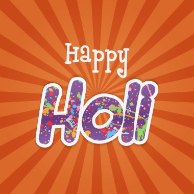 Mutlu Holi kağıt Word boya renk lekeleri ile