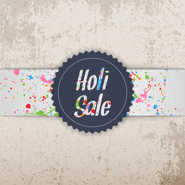 Holi Sale Festival Banner with Splashes of Paint — Stock Vector