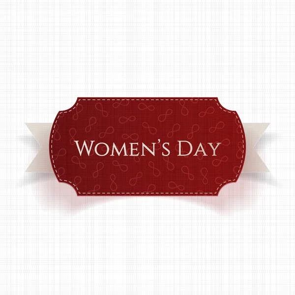 8. März Frauentag rote realistische Grußkarte — Stockvektor