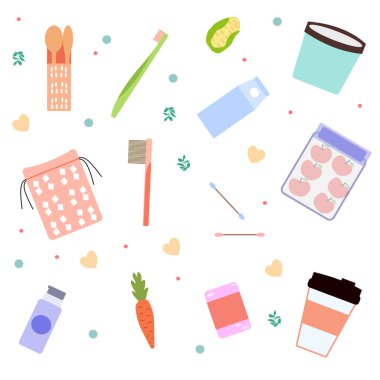 Geri dönüştürülebilir elementler, sıfır atık, vektör grafikleri