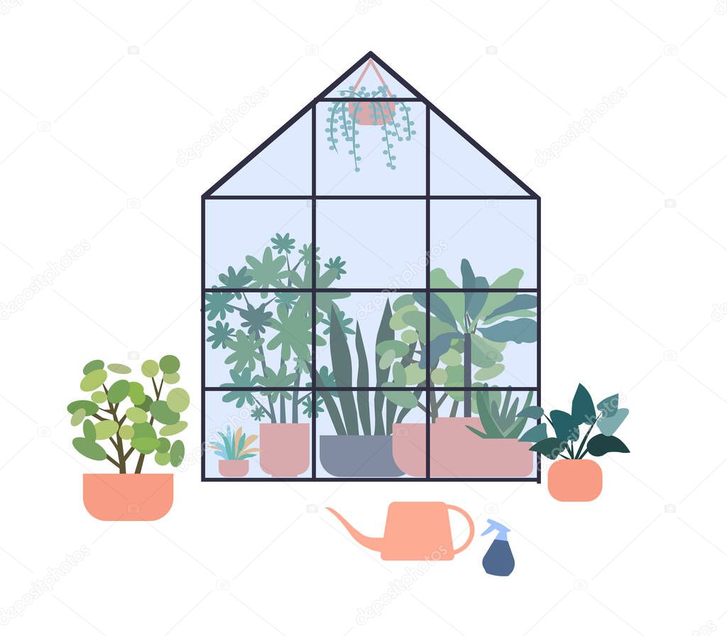 Heat with ornamental plants, a vector graphics