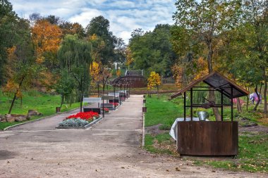 Park Green, sonbahar zamanı, Dnipro şehri (Dnepropetrovsk), Ukrayna