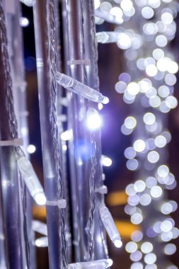 Korolenko Caddesi, Dnipro Şehri, Ukrayna. Yeni yıl aydınlatması