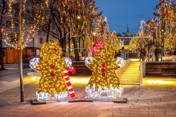 Yavornytskogo Street Dnipro City Ucrânia Ano Novo 2021 Fotografia De Stock