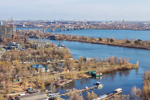 Morgon Dnepr Från Höjd Bartolomeo Best River Resort Dnipro Stad — Stockfoto