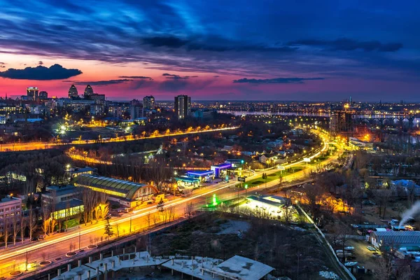 夕方Dnipro バルトロメオ ベストリバーリゾート ドニプロ市 ウクライナ — ストック写真