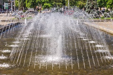 Muse fountain, summer Dnieper, Dnipro city, Ukraine