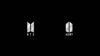 K-Pop grubu BTS logosuna sahip arkaplan