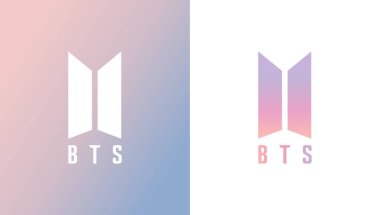 K-Pop grubu BTS logosuna sahip arkaplan