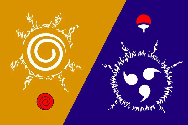 Hintergrund Von Naruto Print Und Sasuke Label — Stockvektor