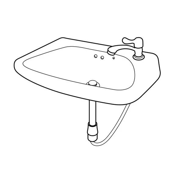 Banyo lavabo illüstrasyon — Stok Vektör
